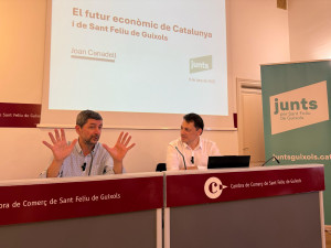 Debat-Col·loqui sobre la Situació Econòmica de Catalunya i Sant Feliu de Guíxols amb Joan Canadell i Toni Carrión